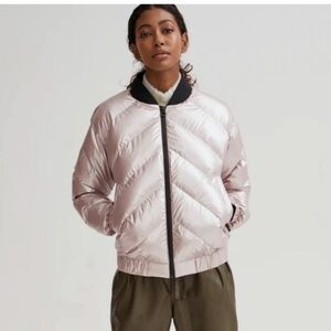 Noize Amber Metallic Quilted Bomber Puffer Coat Winter Jacket Purple XS